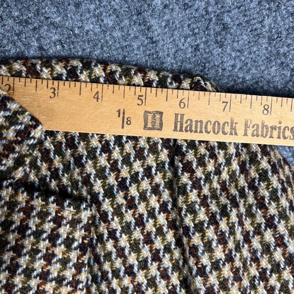 Dunn & Co Harris Tweed Sport Coat Mens 42 Brown Green Wool Check Blazer Vintage - Picture 11 of 14